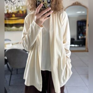 L.L Bean Pima Cotton Open Cardigan With Pockets L